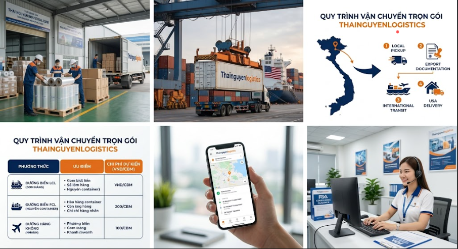 DỊCH VỤ VẬN CHUYỂN BAO BÌ TỪ THÁI NGUYÊN ĐI MỸ